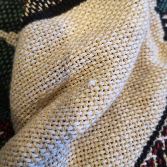 Bob Timberlake Salem Town Triple Woven Afghan Throw Blanket Cottages Burgundy - Picture 9 of 9